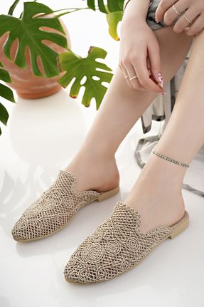 دمپائی بژ زنانه پارچه ای Modafırsat - کد 901775109