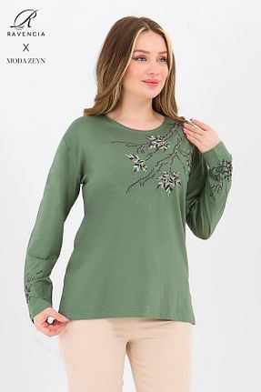بلوز سبز زنانه گلدار Ravencia - کد 901779061