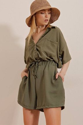 ست بالاتنه و پائین تنه خاکی زنانه بافتنی MetuCA - کد 901783441