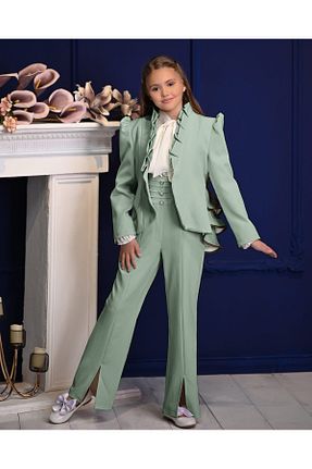کت و شلوار سبز بچه گانه یقه کتی By Feyza Kids Collection - کد 902954216