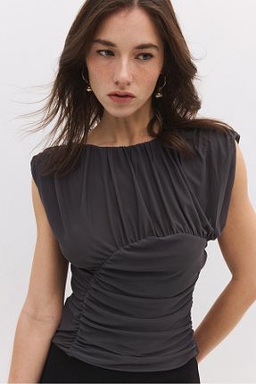 بلوز طوسی زنانه ساده No Matter What - کد 901805343