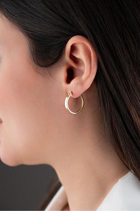 گوشواره نقره طلائی زنانه 925 عیار NEREZE - کد 901825944