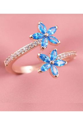 انگشتر نقره آبی زنانه زیرکن Armes Silver - کد 40554433