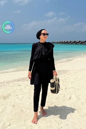 مایو حجاب مشکی زنانه چاپی Ka Hijab - کد 109618617