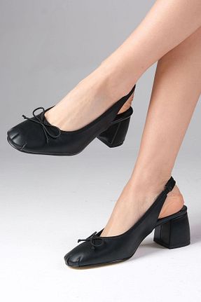کفش پاشنه بلند کلاسیک مشکی زنانه چرم مصنوعی Mio Gusto - کد 901834147
