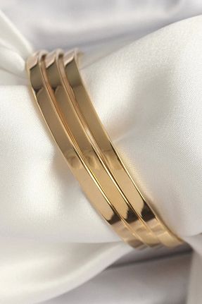 دستبند استیل (فولاد) طلائی زنانه استیل ضد زنگ ESMERAY STEEL - کد 832157357