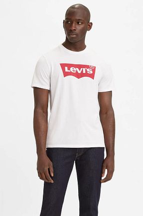 تیشرت سفید مردانه رگولار Levi