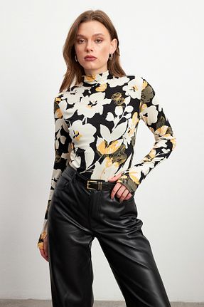 بادی رنگی زنانه یقه نیم ماهیگیر Bipantolon - کد 901869954