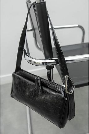 کیف دوشی مشکی زنانه چرم مصنوعی BAGS - کد 901866025