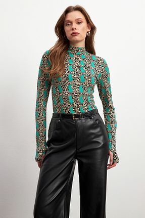 بادی رنگی زنانه یقه نیم ماهیگیر Bipantolon - کد 901816579
