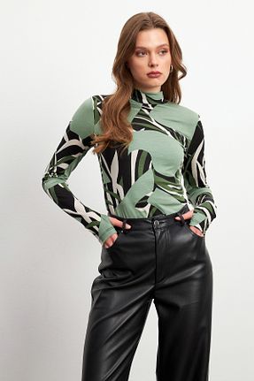 بادی رنگی زنانه یقه نیم ماهیگیر Bipantolon - کد 901871620