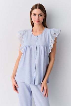 ست لباس راحتی آبی زنانه ساده Suwen - کد 901875417