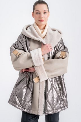 کاپشن رنگی زنانه گشاد Lebeni - کد 888530980