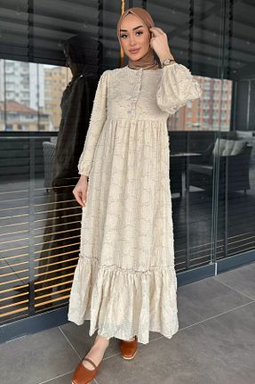 لباس حجاب بژ زنانه رگولار Julude - کد 901856756