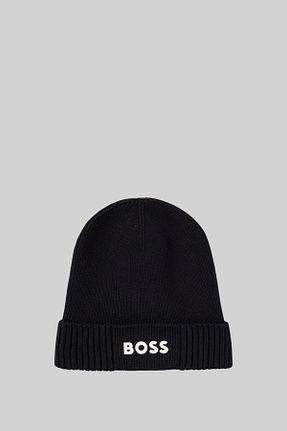کلاه پشمی مشکی مردانه پنبه ای BOSS - کد 786680685