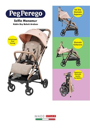 کالسکه صورتی Çift Yönlü Peg Perego - کد 85638406