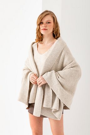 شال بژ زنانه پنبه ای Wega Moda - کد 900231749