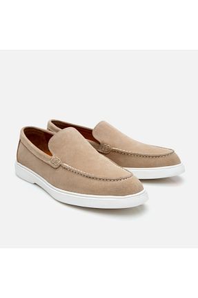 کفش لوفر بژ مردانه چرم خالص Hotiç - کد 901877794