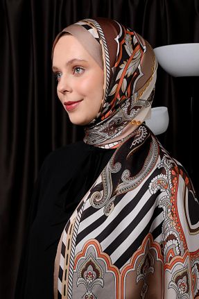 شال قهوه ای زنانه پلی استر Levidor - کد 901877211