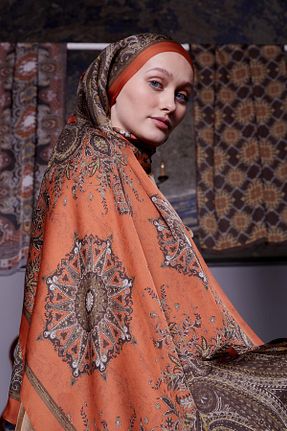 شال نارنجی زنانه Poly Twill Levidor - کد 901883531