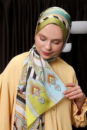 شال سبز زنانه پلی استر Levidor - کد 901901181