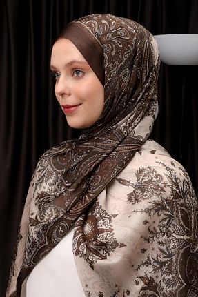 شال قهوه ای زنانه Poly Twill Levidor - کد 901885500
