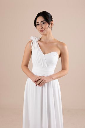 لباس مجلسی و فارغ التحصیلی سفید زنانه شیفون berissima bride - کد 900922826