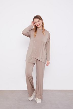 ست بالاتنه و پائین تنه حجاب طوسی زنانه رگولار Levidor - کد 887643223