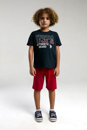 ست بالاتنه و پائین تنه آبی بچه گانه بافتنی U.S. Polo Assn. - کد 903006526