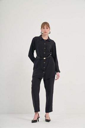 ست بالاتنه و پائین تنه مشکی زنانه بافتنی FTZ WOMEN - کد 901881108