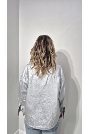کت طوسی زنانه اورسایز LONCA - کد 901888405