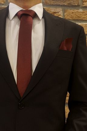 کراوات زرشکی مردانه پنبه پلی استر SEILL - کد 901880496