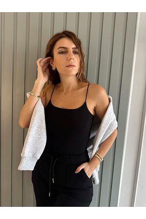 بلوز مشکی زنانه اسلیم فیت Chamakh - کد 901893535