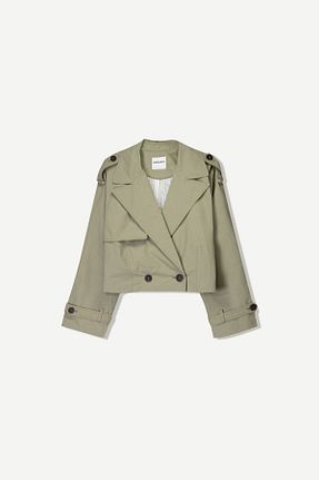 ترنچکت خاکی زنانه پنبه ای Bershka - کد 903008368