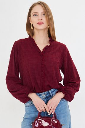 بلوز زرشکی زنانه ساده armonika - کد 901905465