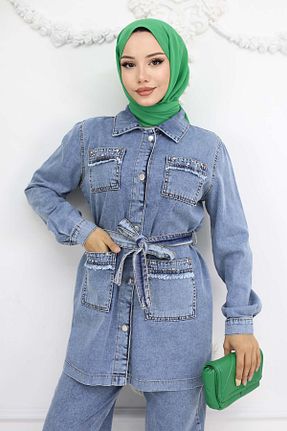 ست بالاتنه و پائین تنه حجاب آبی زنانه رگولار benguen - کد 901906270