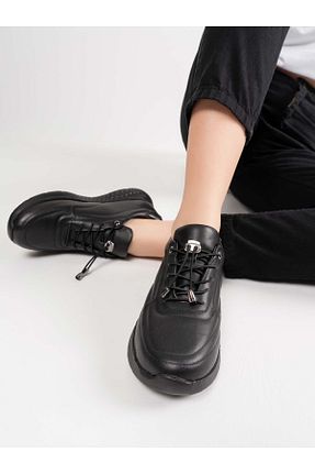 کفش کژوال مشکی زنانه چرم خالص İNNA - کد 650178717