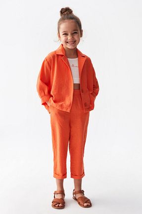 ست بالاتنه و پائین تنه نارنجی بچه گانه بافتنی HAUSEkids - کد 817232402