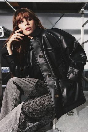 کت مشکی زنانه Relaxed Pull & Bear - کد 901909257