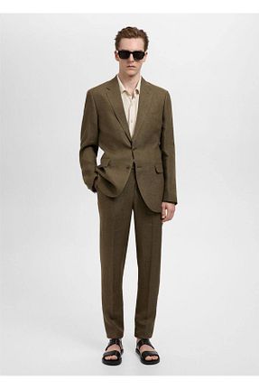 شلوار خاکی مردانه کتان MANGO Man - کد 901926266