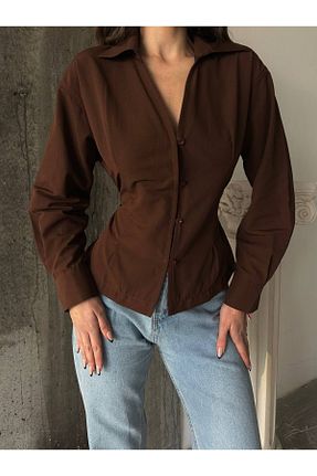 پیراهن قهوه ای زنانه اسلیم فیت AÈC PRIVÈ - کد 894668559