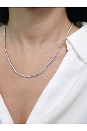 گردنبند جواهر طوسی زنانه روکش طلا QUUM - کد 901936529