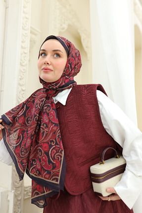 شال زرشکی زنانه Silk Home - کد 903190911