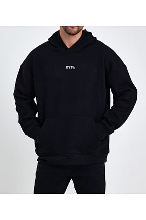 سوئیشرت مشکی مردانه چاپی Uniquetex - کد 854781598