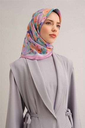 روسری بژ کرپ ساتن ابریشم Armine - کد 899345388
