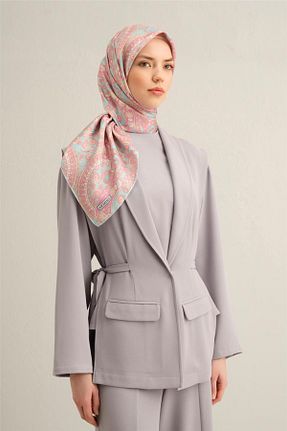روسری صورتی کرپ ساتن ابریشم Armine - کد 901951112