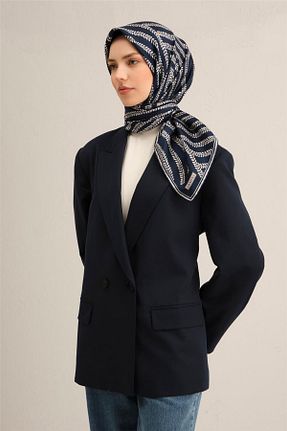 روسری سرمه ای کرپ ساتن ابریشم Armine - کد 900625332