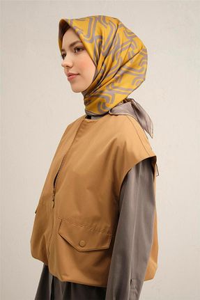 روسری زرد کرپ ساتن ابریشم Armine - کد 901951401
