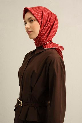 روسری قرمز کرپ ساتن ابریشم Armine - کد 901951070