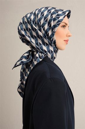 روسری سرمه ای کرپ ساتن ابریشم Armine - کد 900867531